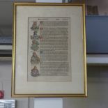 A framed extract from the bibliography Nuremberg chronicle