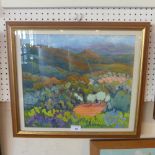 A watercolour of Massif des Maures glazed and framed
