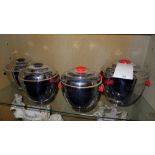 A set of four vintage Thermos lidded ice buckets
