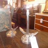 A pair of metal anchor form table lamps in full working order