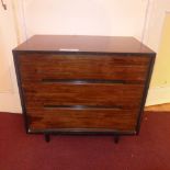 A 1960's Stag walnut chest fitted three drawers