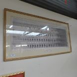 A large laterally framed print of a Roman Amphitheatre (circus)