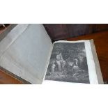 A portfolio containing over thirty C18th and C19th etchings and lithographs including portraits,