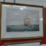 A watercolour sailing vessels afloat signed F.J.Aldridge