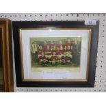A framed print of a photograph of the Woolwich Arsenal Team