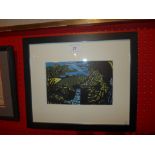 A John Craxton lithograph evening landscape printed by W S Cowell glazed and framed