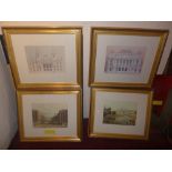 A collection of four prints of architectural studies and similar, all in gilt frames