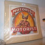 An unframed print of the motorist cigar label