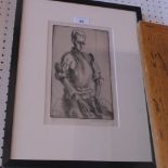 A glazed and framed limited edition Michael Ayrton dry point etching, edition 3/8