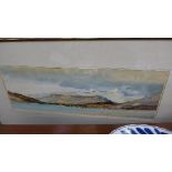 A watercolour pencil of the Scottish Highlands signed by Tom Hovell Shanks