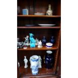 A large collection of pottery including Lladro figures, Wedgwood, noritake vase, Beswick crown,