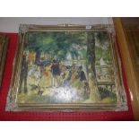 A print of summer river party within gilt frame