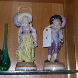 Two decorated China figures in vintage dress
