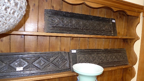 Three early oak panels possibly C17th