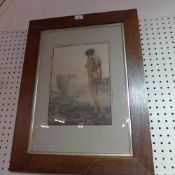 A pair of M. Detmold Jungle Book lithographs glazed and in oak frames with details verso