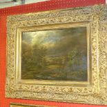 A Henri Marcel signed oil on panel landscape, gallery label verso in later frame