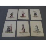 SOLD IN TIMED AUCTION
A set of C19th original watercolours of Swiss people in costumes, most signed