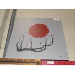 David Morling 'Asian Poppy' a hand mixed polyvinyl pigments acrylic on canvas
