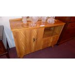 A satinwood side cabinet fitted single p