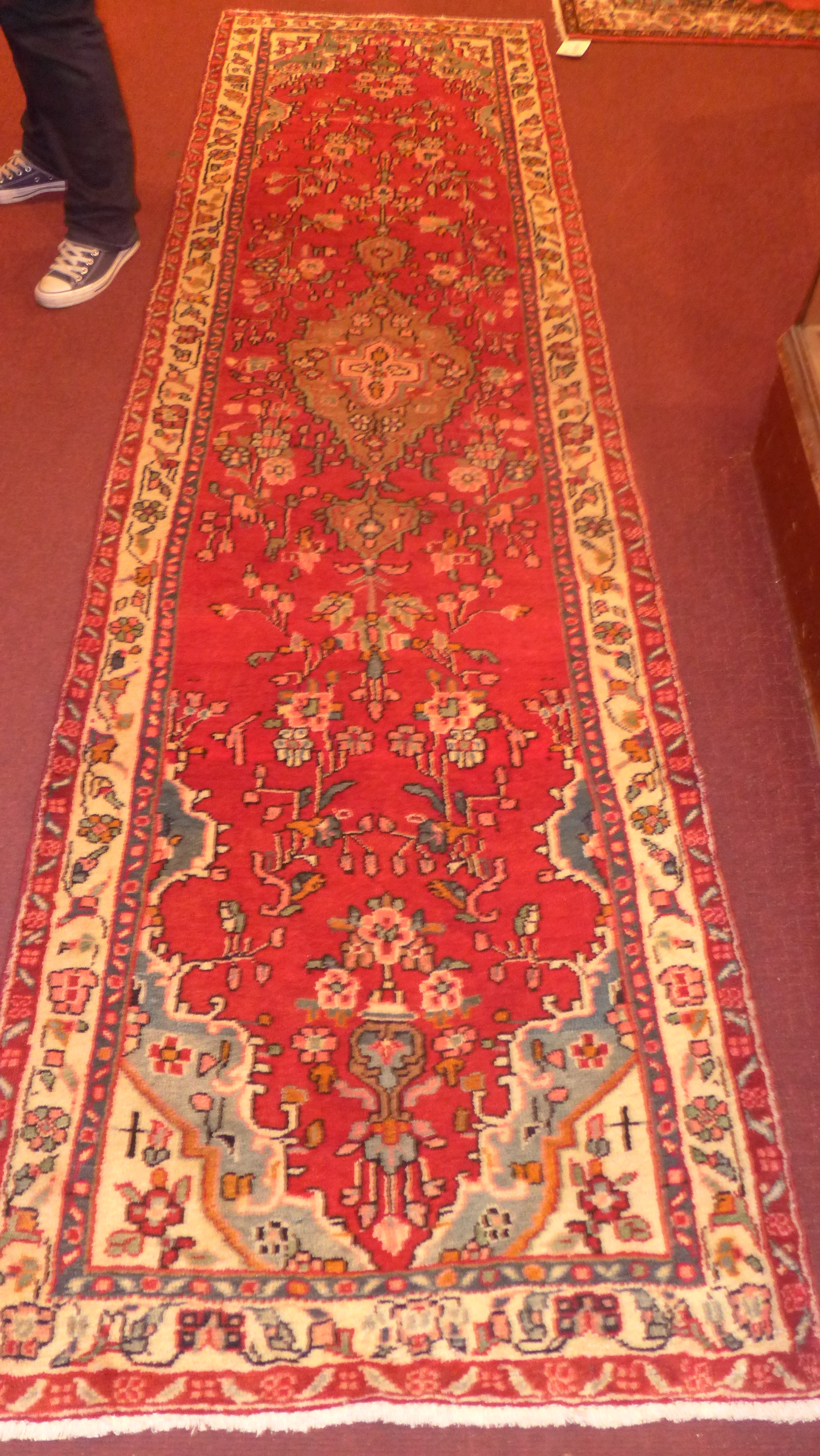 A Persian hand knotted Hamadan runner th