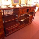 An Oriental rosewood credenza with pierc
