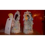 A pair of Meissen style ornaments in the