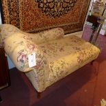 A Victorian style chaise longue upholste