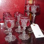 A collection of ruby flash cut glasses