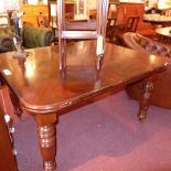 A late Victorian mahogany dining table r