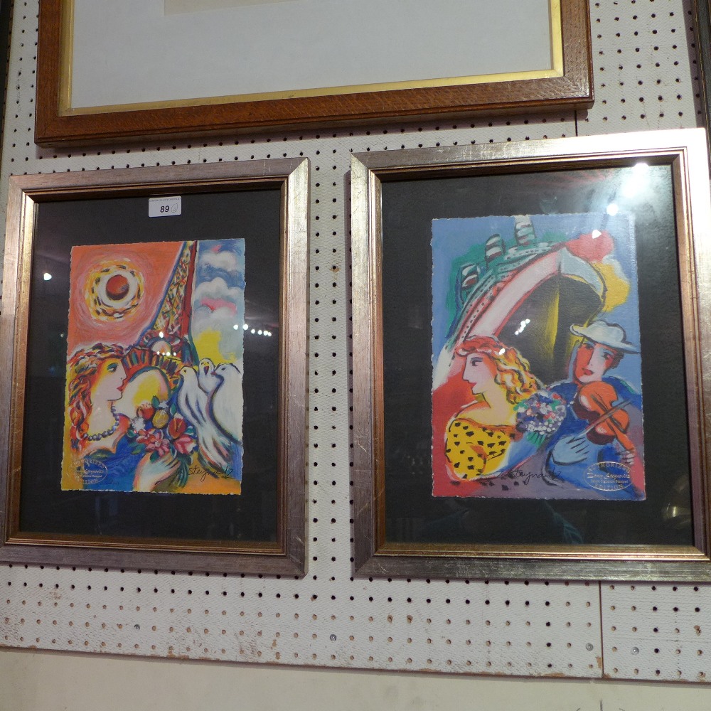 A pair of limited lithographs by Zamy St