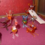 Six Murano glass animal figurines