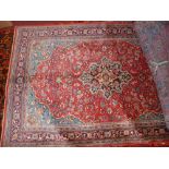 An extremely fine North West Persian Sarouk rug 215 cm x 140 cm pendant medallion with floral motifs