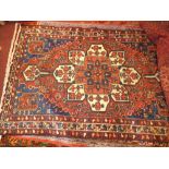 A fine old North West Persian Bakhtiar rug, 195cm x 125cm, central floral pendant medallion on a