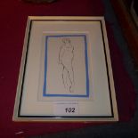 A Marino Marini lithograph 'Bather' glaz