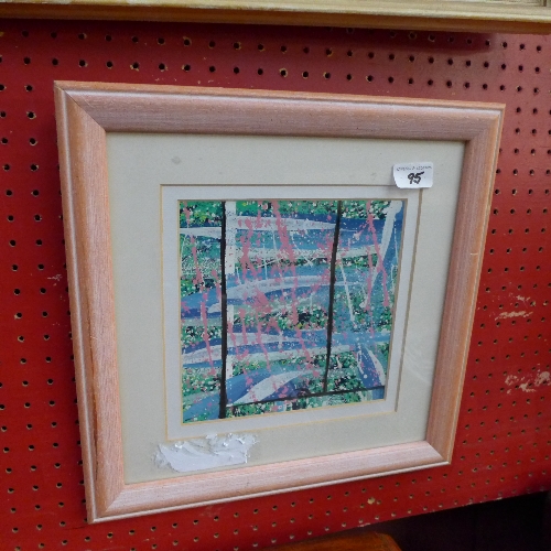 A framed and glazed abstract gouache by Paul Brotherton