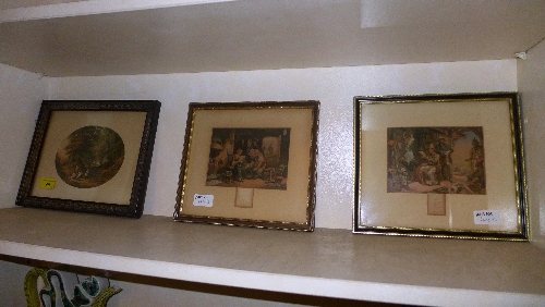 Three Baxter prints depicting Victorian genre scenes
