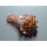 A pink glass Opium pipe