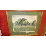 An Anne Ross Irish watercolour of a meadow signed