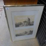 Two pairs of prints of Middle Eastern architectural scenes,