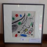A Joan Miro lithograph print 'Miro' printed by Maeght glazed and framed