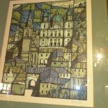 A limited edition lithograph architectural study signed Ken Law