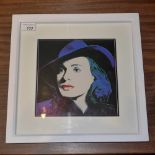 A glazed and framed Andy Warhol 'Ingrid Bergman' off-set lithograph after the original silkscreen