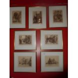 A set of seven Venetian etchings signed in pencil, E George