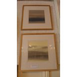 A pair of semi abstract landscape oil paintings by Albert Williams signed in contemporary frames