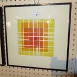 A Verena Loewensberg letterpress print glazed and framed