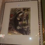 A lithograph after Chagall, framed and glazed