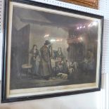 A G. Morland coloured print 'Inside of a Country Ale House' glazed and framed