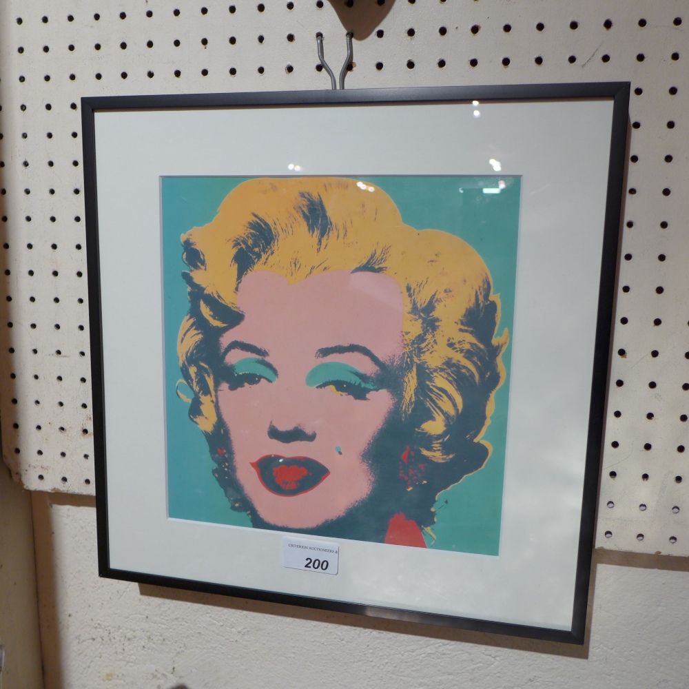 A glazed and framed Andy Warhol Marilyn Monroe photolithograph