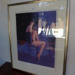 A limited edition lithograph of a glamorous seated lady 'Cabaret I' 88/250 signed indistinctly