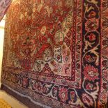 An extremely fine North West Persian Jozan-Sarouk rug, 215cm x 130cm, sapphire medallion issuing